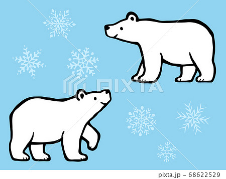 Polar bear hand drawn style illustration set - Stock Illustration
