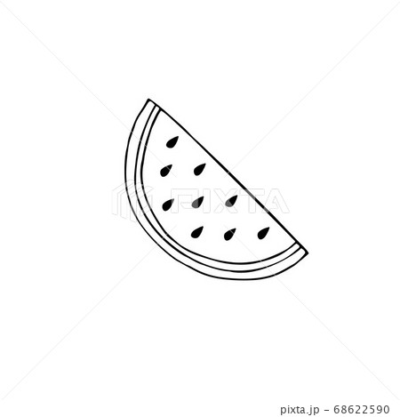 Vector hand drawn doodle sketch watermelon slice 68622590