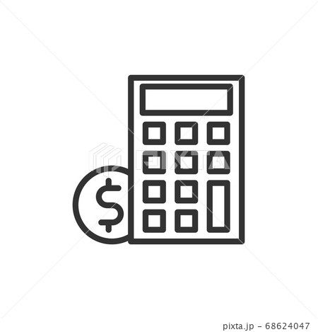 business payday icon with calculator line style business payday icon with calculator line style 68624047