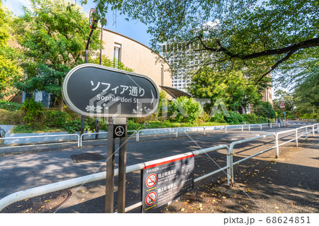 日本の東京都市景観　上智大学前のソフィア通りなどを望む 68624851