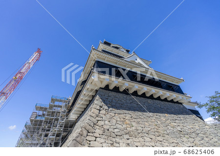 復旧・復元工事中の熊本城(2020年8月撮影) 熊本県熊本市 復旧・復元工事中の熊本城(2020年8月撮影) 熊本県熊本市 68625406