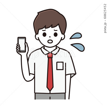 男子学生 スマートフォン イラスト 男子学生 スマートフォン イラスト 68625452