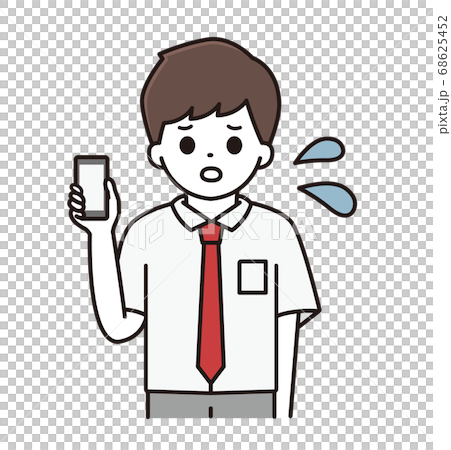男子学生 スマートフォン イラスト 男子学生 スマートフォン イラスト 68625452