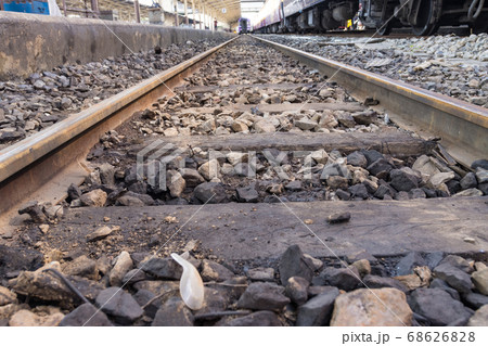 Iron rusty Railway tracks railroad for Trains Iron rusty Railway tracks railroad for Trains 68626828