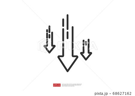 arrow decrease icon symbol. economy stretching arrow decrease icon symbol. economy stretching 68627162