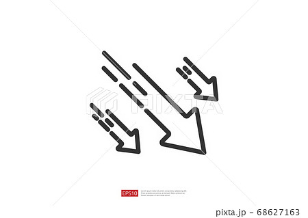 arrow decrease icon symbol. economy stretching 68627163
