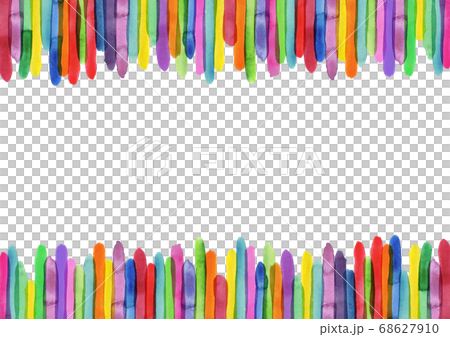 水彩カラフルフレームのイラスト素材