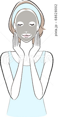 泥パックをする女性 美容コンセプトのためのイラスト 泥パックをする女性 美容コンセプトのためのイラスト 68628002
