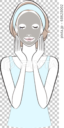 泥パックをする女性 美容コンセプトのためのイラスト 泥パックをする女性 美容コンセプトのためのイラスト 68628002