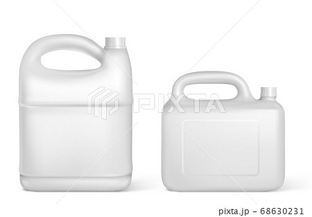 Plastic canisters, white jerrycan isolated bottles 68630231
