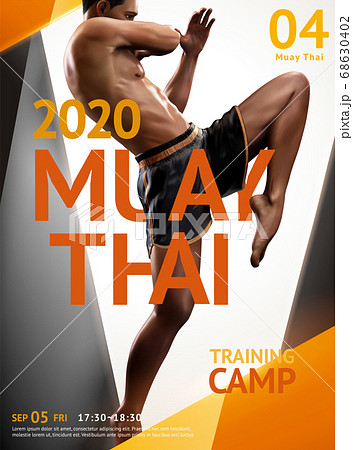 Muay Thai training camp poster 68630402
