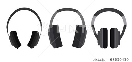 Set of flat headphone illustrations.のイラスト素材 [68630450] - PIXTA