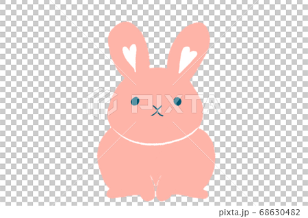 ポップでかわいいピンクのうさぎのイラスト素材