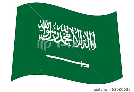 新世界の国旗2 3ver波形 サウジアラビアのイラスト素材