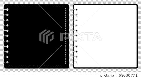 Sketchbook ring notebook cover and page set illustration vector *square size 68630771