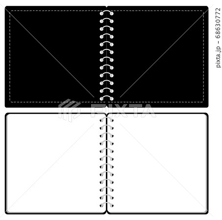 スケッチブック リングノート 表紙とページのセット イラスト ベクター 正方形サイズのイラスト素材