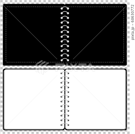 スケッチブック リングノート 表紙とページのセット イラスト ベクター 正方形サイズのイラスト素材