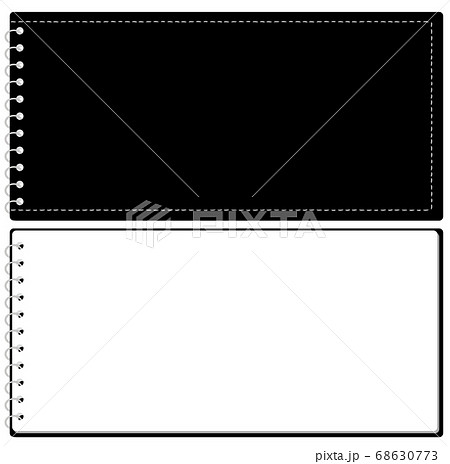 スケッチブック リングノート 表紙とページのセット イラスト ベクター の三つ折りサイズのイラスト素材