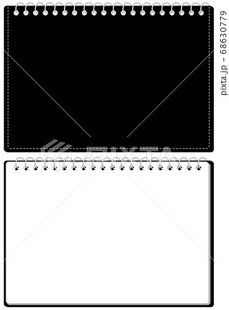 スケッチブック リングノート 表紙とページのセット イラスト ベクター のサイズのイラスト素材