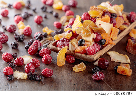 Dried fruits and berries. 68630797