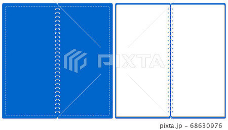 スケッチブック リングノート 表紙とページのセット イラスト ベクター ※A4の三つ折りサイズ 68630976