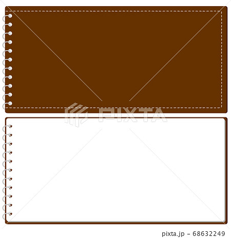 スケッチブック リングノート 表紙とページのセット イラスト ベクター の三つ折りサイズのイラスト素材