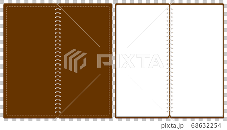 スケッチブック リングノート 表紙とページのセット イラスト ベクター ※A4の三つ折りサイズ 68632254