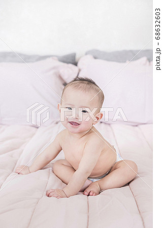 Modern young family concept, young mother and father with newborn 043 68632603