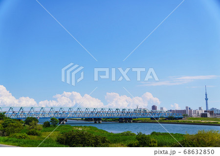 荒川鉄橋 荒川 河川敷 68632850