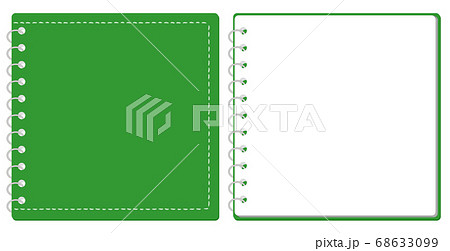 スケッチブック リングノート 表紙とページのセット イラスト ベクター ※正方形サイズ 68633099