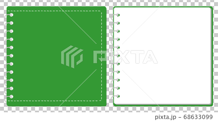 スケッチブック リングノート 表紙とページのセット イラスト ベクター ※正方形サイズ 68633099