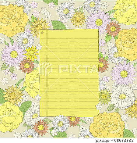 Flower frame design. floral background illustration 011 68633335