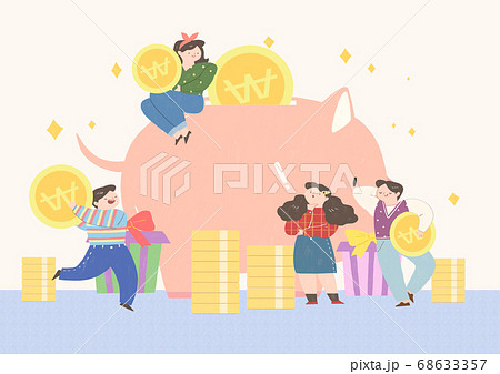 Sale, coupon, banner event design with cartoon characters illustration 005 Sale, coupon, banner event design with cartoon characters illustration 005 68633357