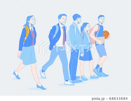 Be happy modern people lifestyle illustration 013 68633684