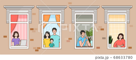 Concept of people protecting from corona virus infection illustration 009 Concept of people protecting from corona virus infection illustration 009 68633780