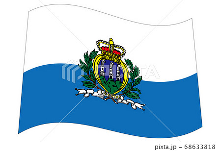 新世界の国旗2：3Ver波形　サンマリノ 68633818