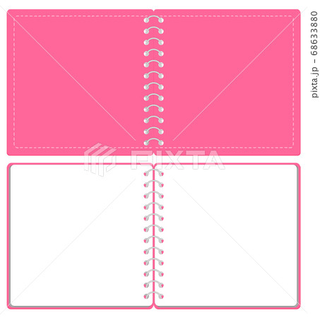 スケッチブック リングノート 表紙とページのセット イラスト ベクター 正方形サイズのイラスト素材
