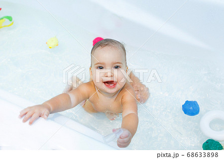 little girl bathing 