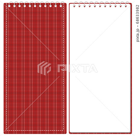 スケッチブック リングノート 表紙とページのセット イラスト ベクター の三つ折りサイズのイラスト素材