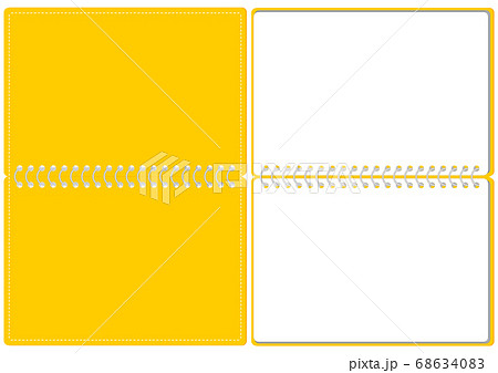 スケッチブック リングノート 表紙とページのセット イラスト ベクター ※A4のサイズ スケッチブック リングノート 表紙とページのセット イラスト ベクター ※A4のサイズ 68634083