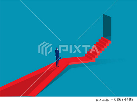 businessman walk up the stairs to the door of success.concept vector businessman walk up the stairs to the door of success.concept vector 68634498