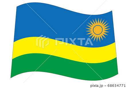 新世界の国旗2 3ver波形 ルワンダのイラスト素材