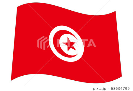 新世界の国旗2：3Ver波形　チュニジア 68634799