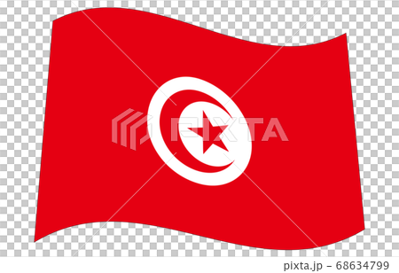 新世界の国旗2：3Ver波形　チュニジア 68634799