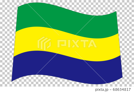 新世界の国旗2：3Ver波形　ガボン 68634817