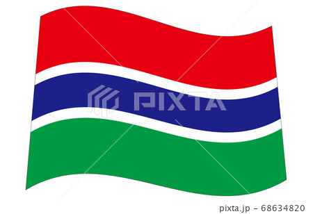 新世界の国旗2 3ver波形 ガンビアのイラスト素材