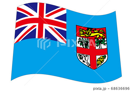 新世界の国旗2 3ver波形 フィジー諸島のイラスト素材