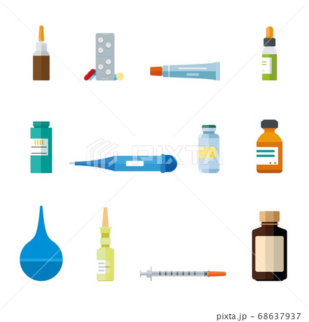 Various medication and healthcare icons. Creme, Various medication and healthcare icons. Creme, 68637937