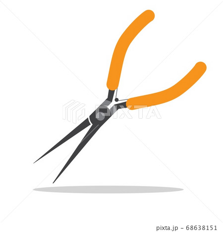 Needle nose, pointy-nose pliers in flat style. Needle nose, pointy-nose pliers in flat style. 68638151