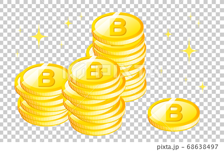 ビットコイン 大金のイメージ 背景透過1 のイラスト素材